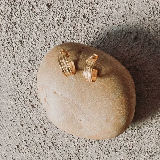 Mini ribbon hoop earrings by Emma Calvert